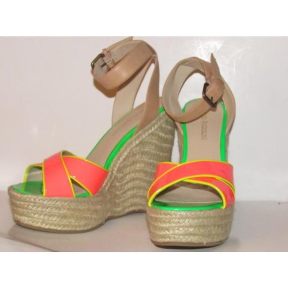 Enzo Angiolini Pink Yellow Green and Taupe Leather - Picture 12 of 12